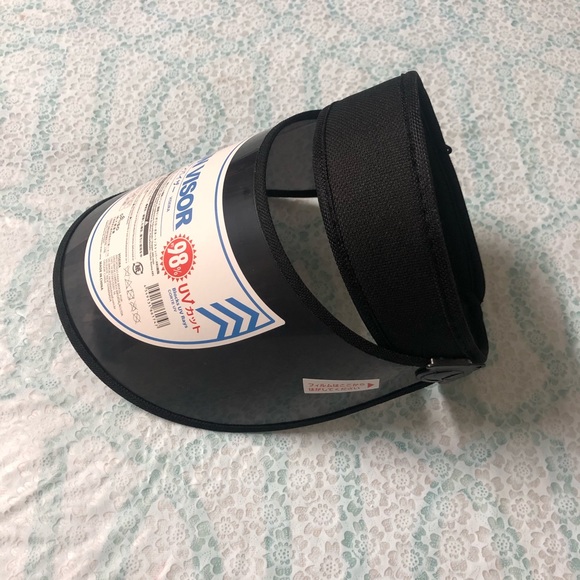 NWT Black UV Sun Face Visor Cap Adjustable angle - Picture 4 of 5